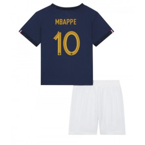 Frankrike Kylian Mbappe #10 Hemmaställ Barn VM 2022 Kortärmad (+ Korta byxor)